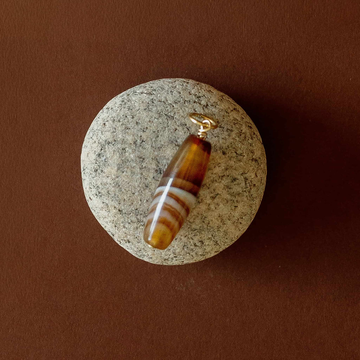 Brown Agate Necklace Charm
