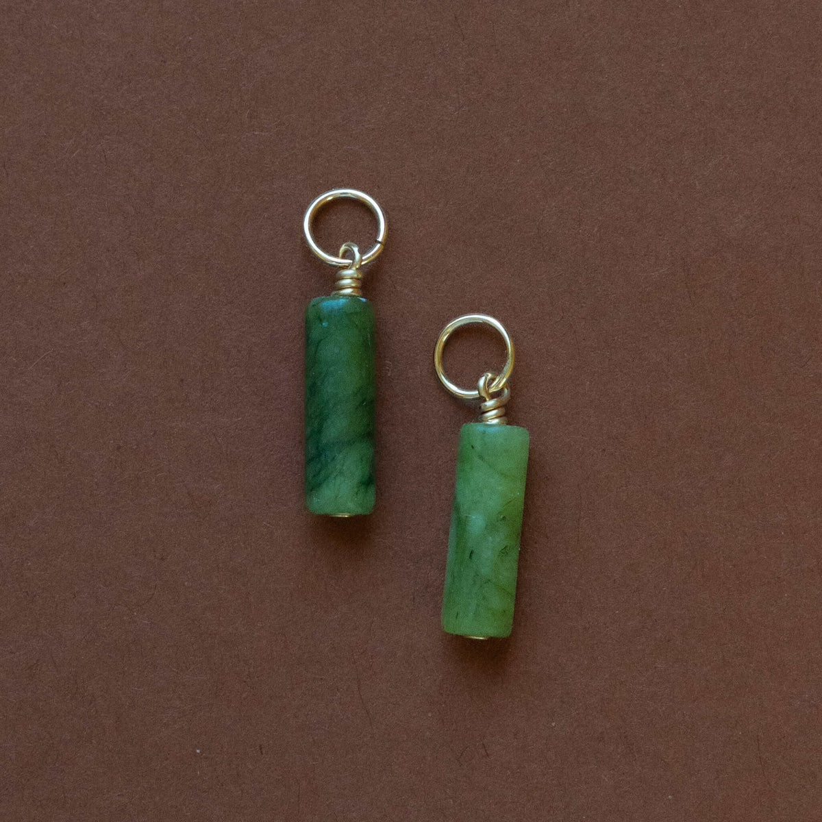 Olive Jade Hoop Charms