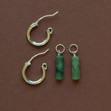 Olive Jade Hoop Charms