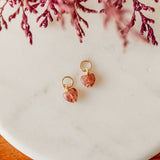 Strawberry Heart Hoop Charms