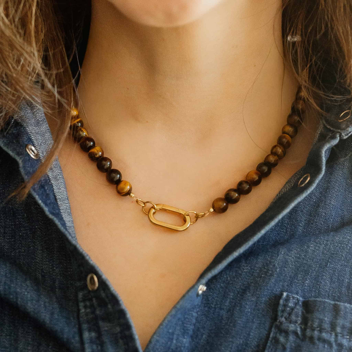 Tiger's Eye Charm Necklace