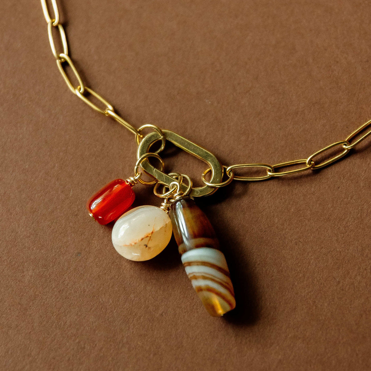 Brown Agate Necklace Charm