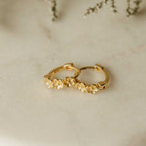 Flower Huggie Hoops