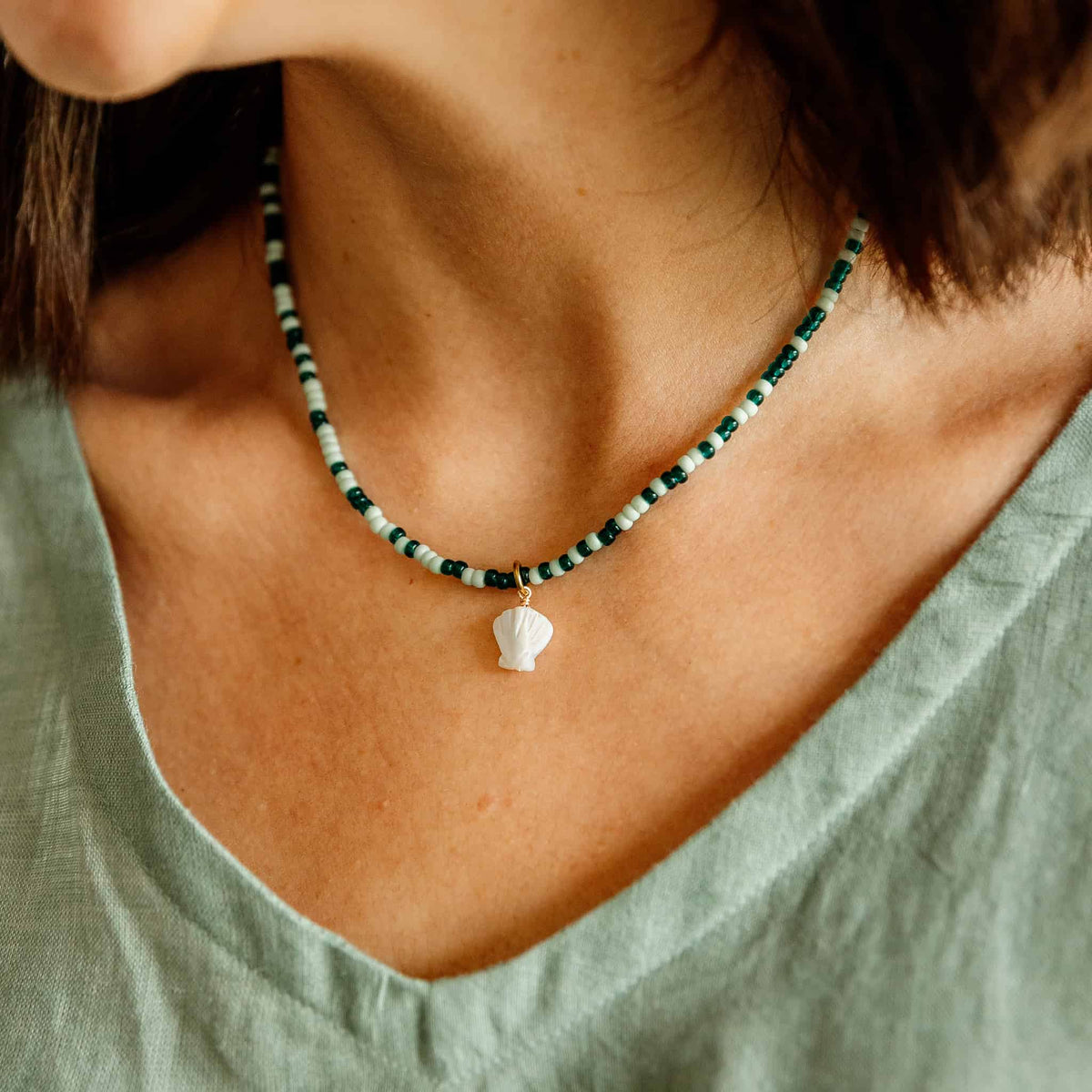 Pearl Seashell Necklace Charm