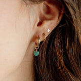Seafoam Heart Hoop Charms