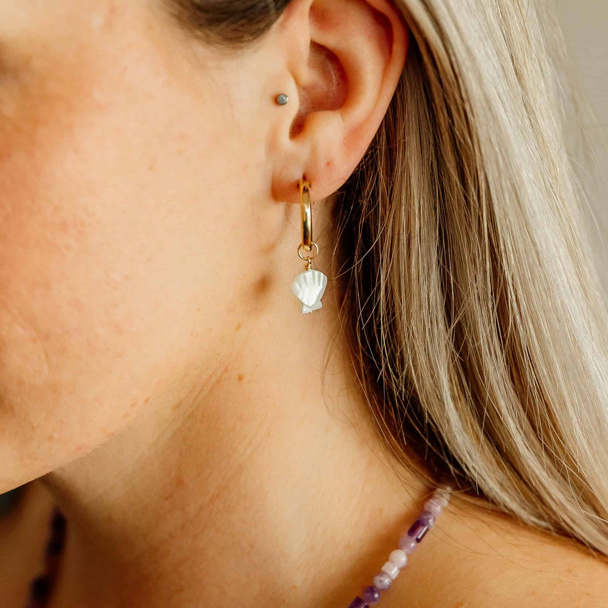 Pearl Seashell Earring Charms