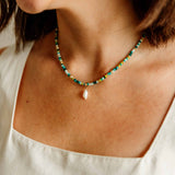 Vintage Skinny Pearl Necklace Charm