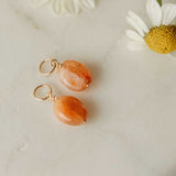Sunstone Peach Hoop Charms