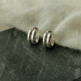 Silver Huggie Hoop Earrings