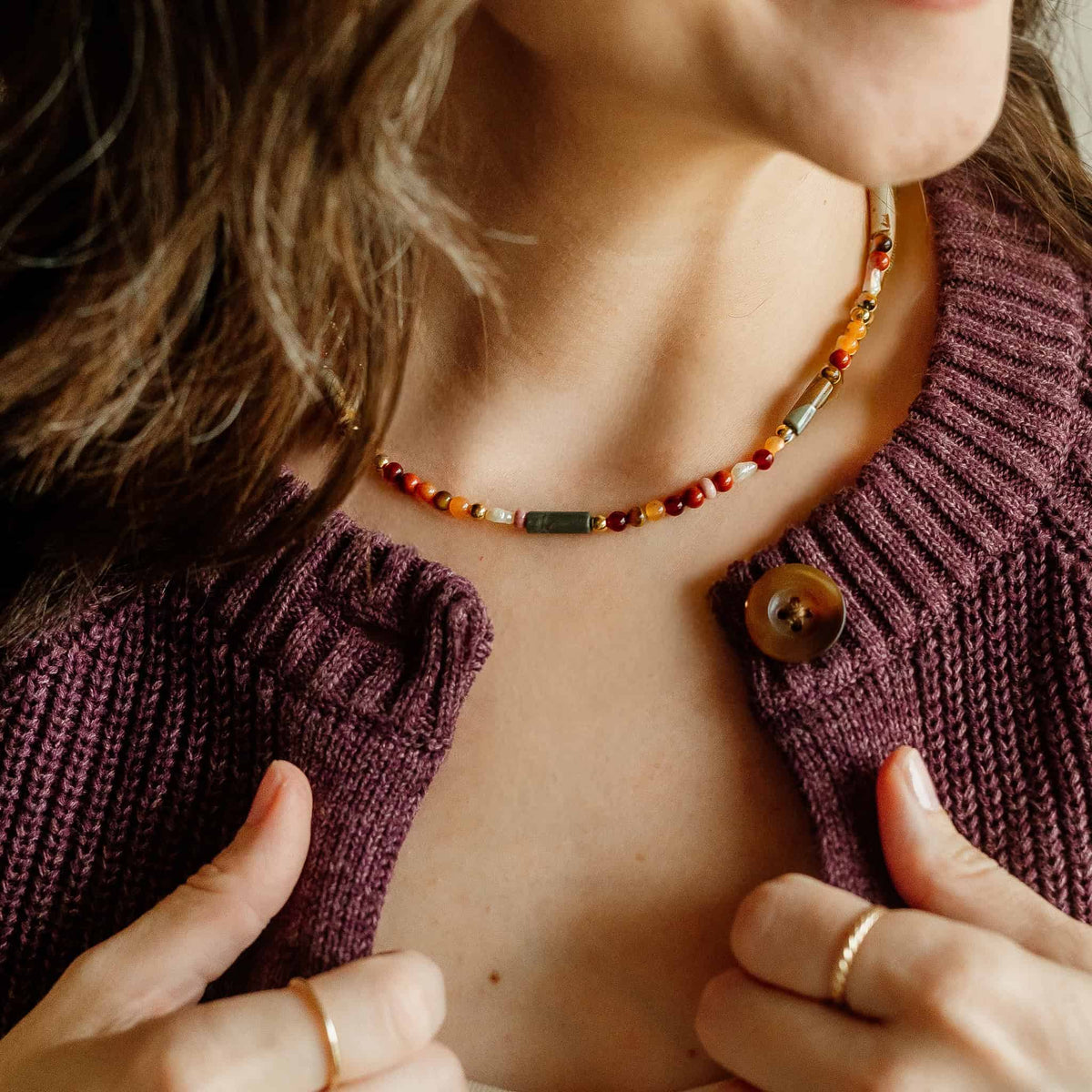 Amber Harvest Beaded Necklace