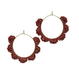 Brick Red Daisy Earrings