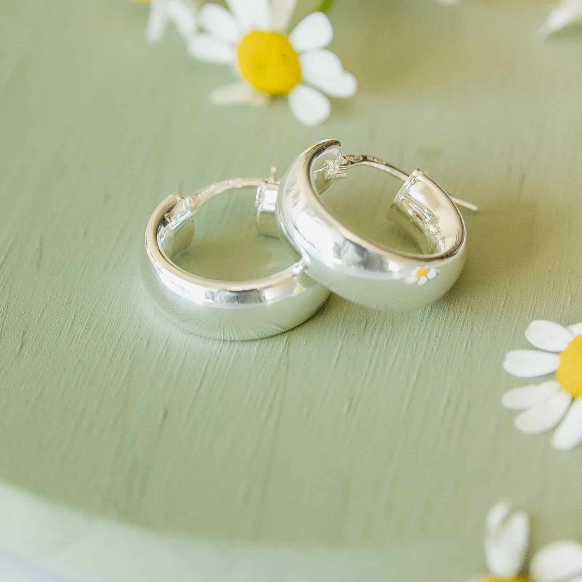 Chunky Sterling Silver Hoops