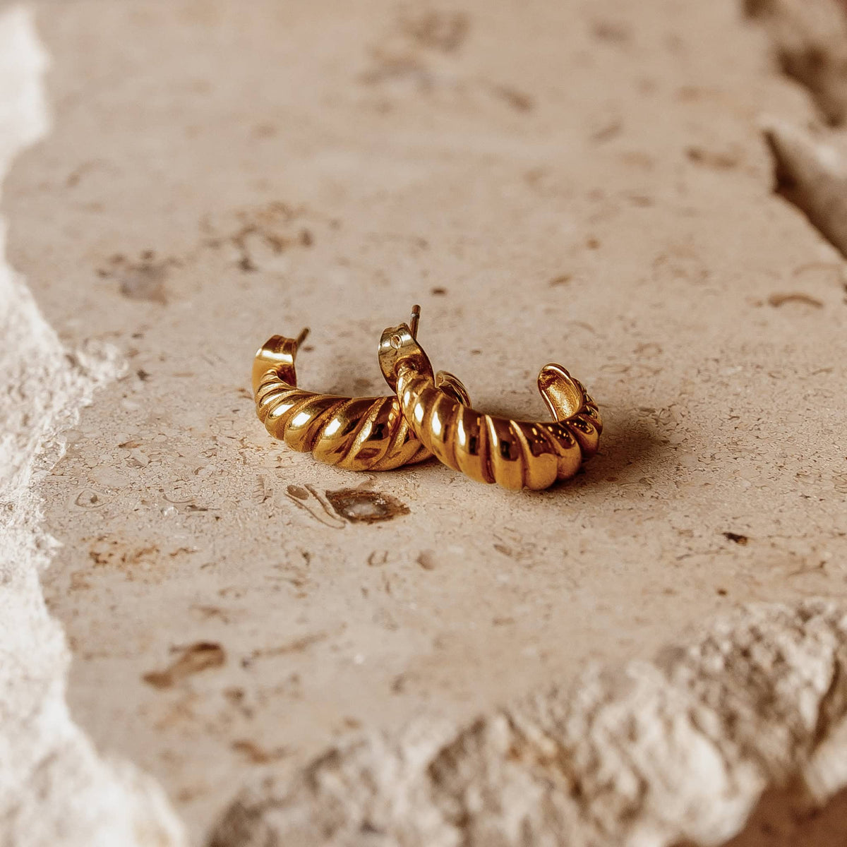Gold Croissant Earrings