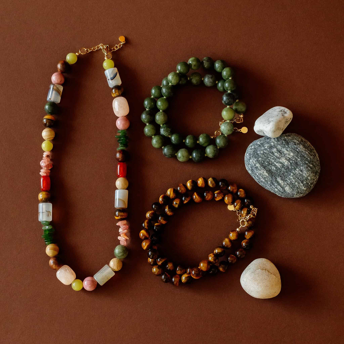 Anika Olive Beaded Necklace