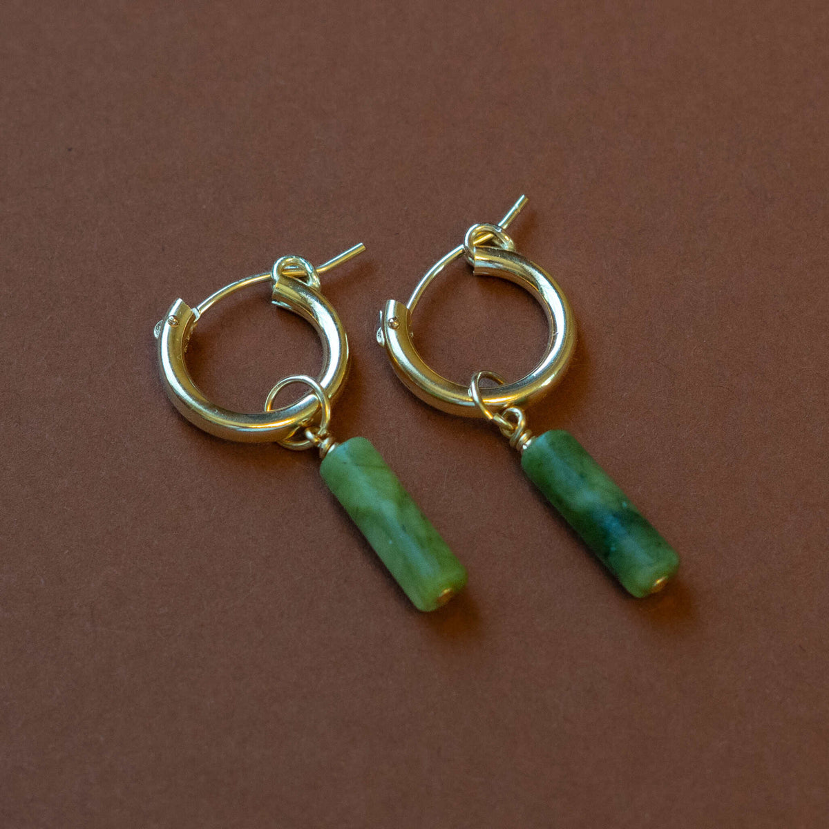 Olive Jade Hoop Charms