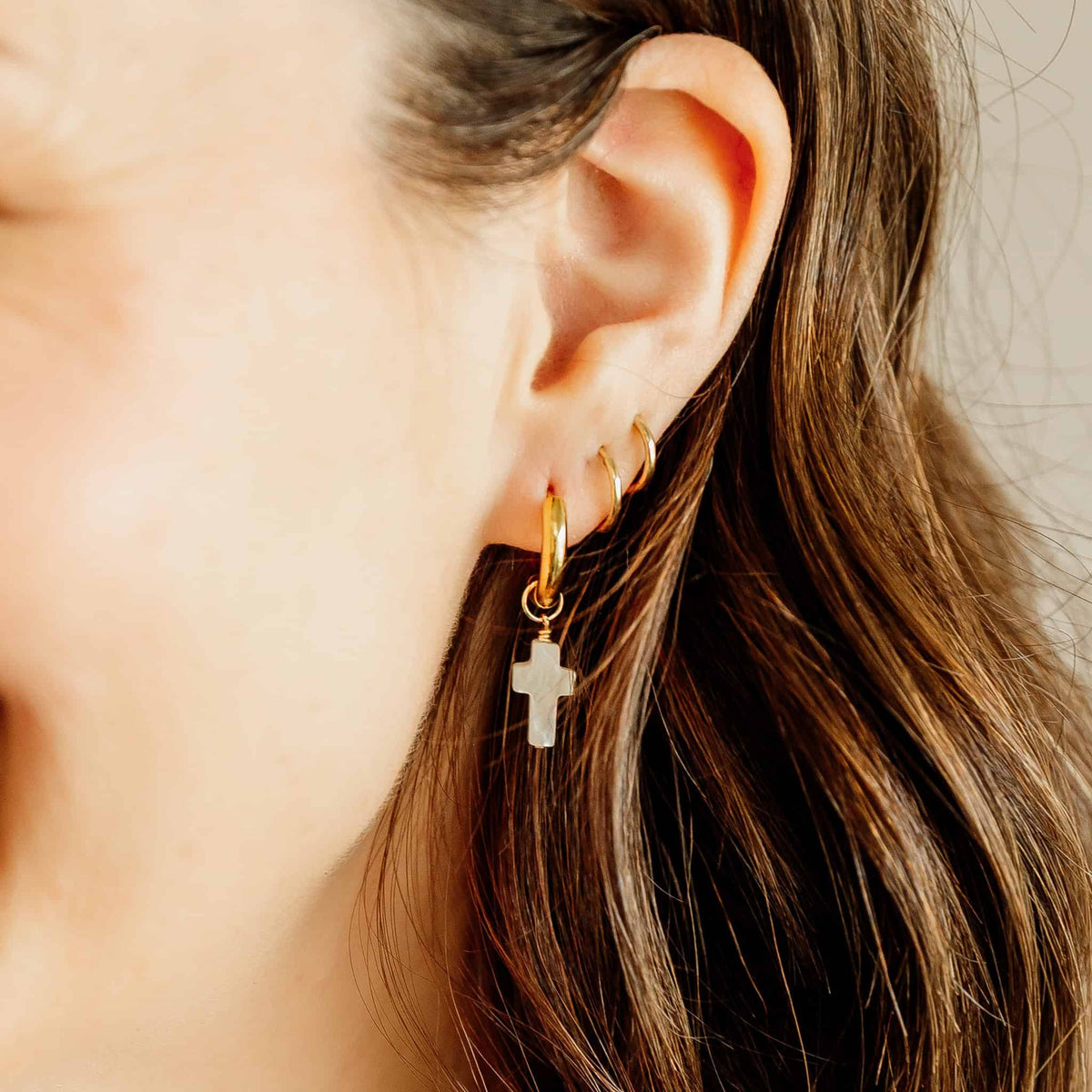 Pearl Cross Earring Charms