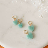Seafoam Heart Hoop Charms