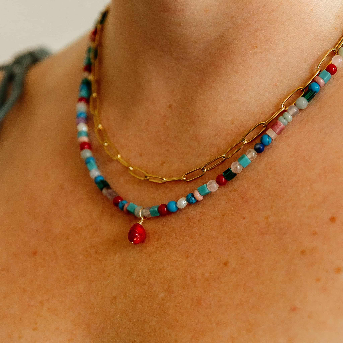 Red Coral Necklace Charm