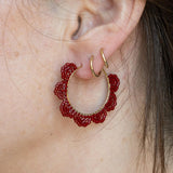 Brick Red Daisy Earrings