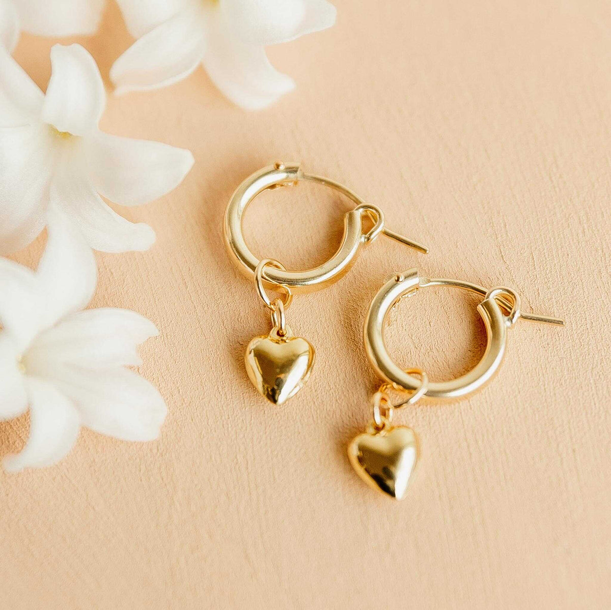 Puff Heart Hoop Charms