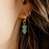 Seafoam Double Heart Hoop Charms