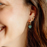 Seafoam Heart Hoop Charms