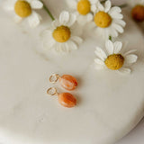 Sunstone Peach Hoop Charms