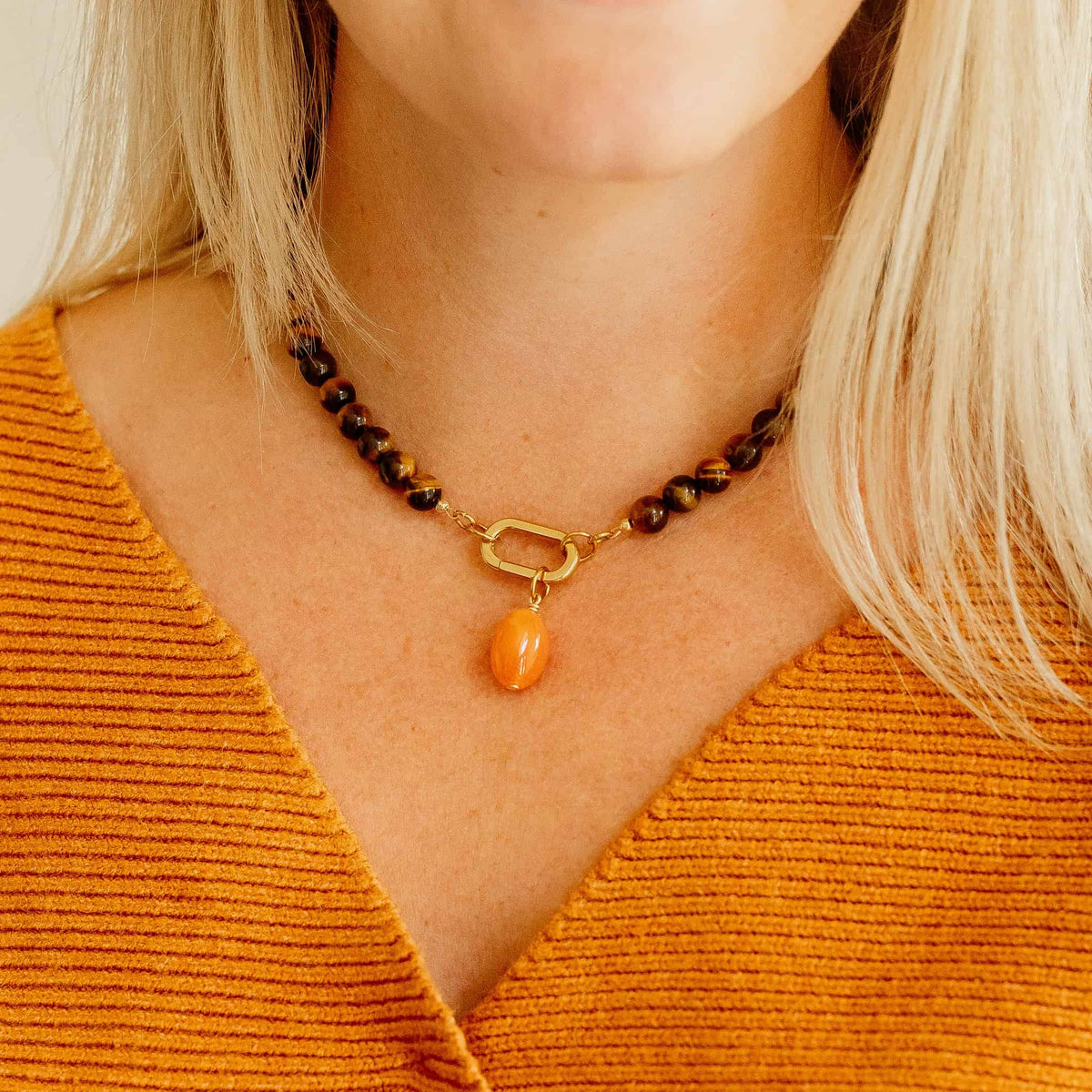 Tiger's Eye Charm Necklace